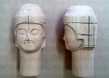 仏頭の彫り方（お顔を丁寧に彫り進める）