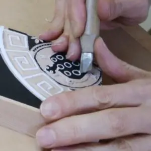 カメの甲羅模様を彫るその1