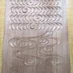 流水文の木彫サンプル