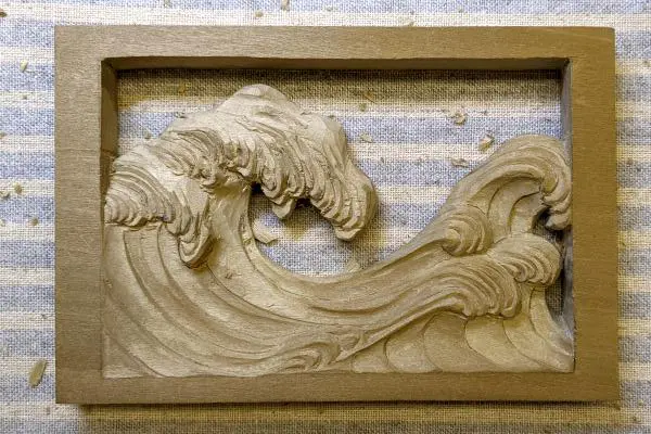 文様の彫り方 その17 ～波～ | 木彫のホリビト